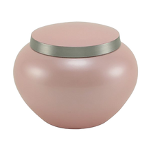 Round Pink Brass Small Pet Cremation Urn - Funeral.com, Inc.