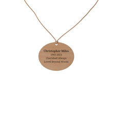 Round Wood Pendant with Butterfly Design - Funeral.com, Inc.