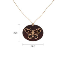 Round Wood Pendant with Butterfly Design - Funeral.com, Inc.