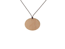 Round Wood Pendant with Leaf Design - Funeral.com, Inc.
