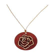Round Wood Pendant with Rose Design - Funeral.com, Inc.