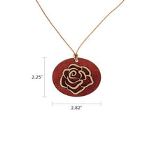 Round Wood Pendant with Rose Design - Funeral.com, Inc.