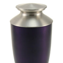 Royal Purple Aluminum & Brass Brushed Silver Lid Adult Cremation Urn - Funeral.com, Inc.