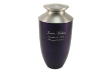 Royal Purple Aluminum & Brass Brushed Silver Lid Adult Cremation Urn - Funeral.com, Inc.