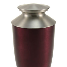 Ruby Red Aluminum & Brass Brushed Silver Lid Adult Cremation Urn - Funeral.com, Inc.