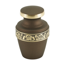 Rustic Bronze Brass Gold Accent Band Keepsake Urn - Funeral.com, Inc.