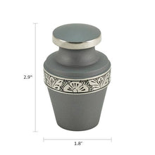 Rustic Pewter Brass Engraved Accent Band Keepsake Urn - Funeral.com, Inc.