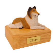 Sable Collie, Lying Down Figurine Pet Cremation Urn - Funeral.com, Inc.