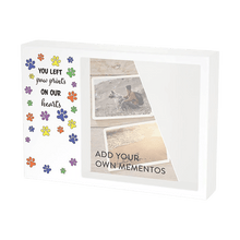 Shadow Box Urn for Large Pet Ashes & Memento with Colorful Paw Prints - Funeral.com, Inc.