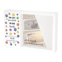 Shadow Box Urn for Large Pet Ashes & Memento with Colorful Paw Prints - Funeral.com, Inc.