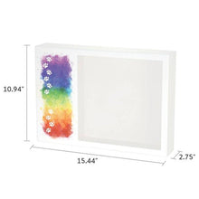 Shadow Box Urn for Large Pet Ashes & Memento with Rainbow Bridge Paw Prints - Funeral.com, Inc.