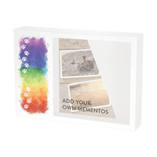 Shadow Box Urn for Large Pet Ashes & Memento with Rainbow Bridge Paw Prints - Funeral.com, Inc.