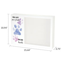 Shadow Box Urn for Pet Ashes & Memento w/ Pink Blue Purple Paws - Funeral.com, Inc.