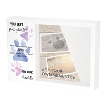 Shadow Box Urn for Pet Ashes & Memento w/ Pink Blue Purple Paws - Funeral.com, Inc.