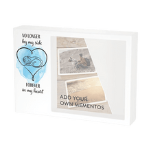 Shadow Box Urn for Pet Ashes & Mementos with Blue Cat & Heart Design - Funeral.com, Inc.