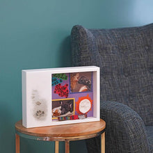 Shadow Box Urn for Pet Ashes & Mementos with Paw Prints in the Sand Design - Funeral.com, Inc.