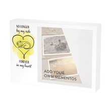 Shadow Box Urn for Pet Ashes & Mementos with Yellow Cat & Heart Design - Funeral.com, Inc.