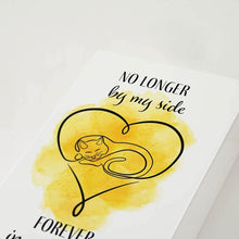 Shadow Box Urn for Pet Ashes & Mementos with Yellow Cat & Heart Design - Funeral.com, Inc.