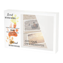 Shadow Box Urn for Pet Ashes & Mementos with Yellow & Orange Paw Prints - Funeral.com, Inc.