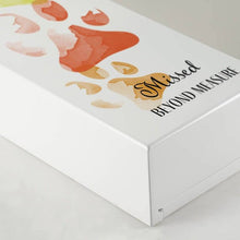 Shadow Box Urn for Pet Ashes & Mementos with Yellow & Orange Paw Prints - Funeral.com, Inc.