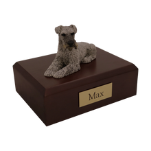 Silver Schnauzer, Ears Down Figurine Pet Cremation Urn - Funeral.com, Inc.
