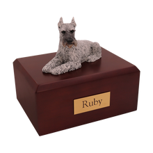 Silver Schnauzer, Ears Up Figurine Pet Cremation Urn  - Funeral.com, Inc.