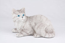 Silver & White Coat Shorthair Cat Figurine Pet Urn - Funeral.com, Inc.
