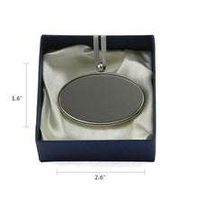 Silvertone Alloy Oval Memorial Pendant with Glossy Edge - Funeral.com, Inc.