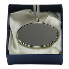 Silvertone Alloy Oval Memorial Pendant with Glossy Edge - Funeral.com, Inc.