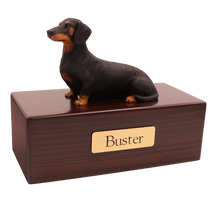 Simply Series Black Dachshund, Lying Down Figurine Pet Cremation Urn - Funeral.com, Inc.