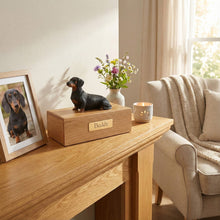 Simply Series Black Dachshund, Lying Down Figurine Pet Cremation Urn - Funeral.com, Inc.