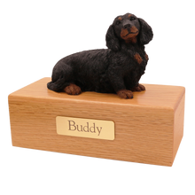 Simply Series Black Longhaired Dachshund, Sitting Figurine Pet Cremation Urn - Funeral.com, Inc.