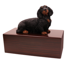 Simply Series Black Longhaired Dachshund, Sitting Figurine Pet Cremation Urn - Funeral.com, Inc.