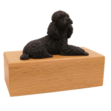 Simply Series Black Poodle, Lying Down Figurine Pet Cremation Urn - Funeral.com, Inc.