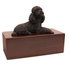 Simply Series Black Poodle, Lying Down Figurine Pet Cremation Urn - Funeral.com, Inc.