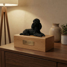 Simply Series Black Poodle, Lying Down Figurine Pet Cremation Urn - Funeral.com, Inc.