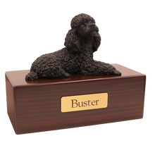Simply Series Black Poodle, Lying Down Figurine Pet Cremation Urn - Funeral.com, Inc.