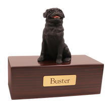 Simply Series Black Pug, Sitting Figurine Pet Cremation Urn - Funeral.com, Inc.