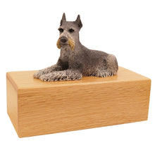 Simply Series Black & Silver Schnauzer with Ears Up, Lying Down Figurine Pet Cremation Urn - Funeral.com, Inc.