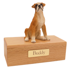 Simply Series Boxer with Ears Down, Sitting Figurine Pet Cremation Urn - Funeral.com, Inc.