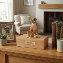 Simply Series Boxer with Ears Down, Sitting Figurine Pet Cremation Urn - Funeral.com, Inc.