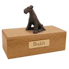 Simply Series Bronze Airedale Terrier, Sitting Figurine Pet Cremation Urn - Funeral.com, Inc.