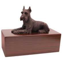 Simply Series Bronze Schnauzer, Ears Up Figurine Pet Cremation Urn - Funeral.com, Inc.