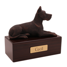 Simply Series Bronze Schnauzer with Ears Down, Resting Figurine Pet Cremation Urn - Funeral.com, Inc.
