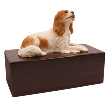Simply Series Brown King Charles Spaniel, Lying Down Figurine Pet Cremation Urn - Funeral.com, Inc.