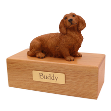 Simply Series Brown Longhaired Dachshund, Sitting Figurine Pet Cremation Urn - Funeral.com, Inc.