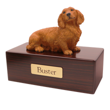 Simply Series Brown Longhaired Dachshund, Sitting Figurine Pet Cremation Urn - Funeral.com, Inc.