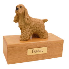 Simply Series Buff Cocker Spaniel, Standing Figurine Pet Cremation Urn - Funeral.com, Inc.