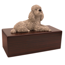 Simply Series Gray Poodle, Lying Down Figurine Pet Cremation Urn - Funeral.com, Inc.