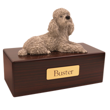 Simply Series Gray Poodle, Lying Down Figurine Pet Cremation Urn - Funeral.com, Inc.